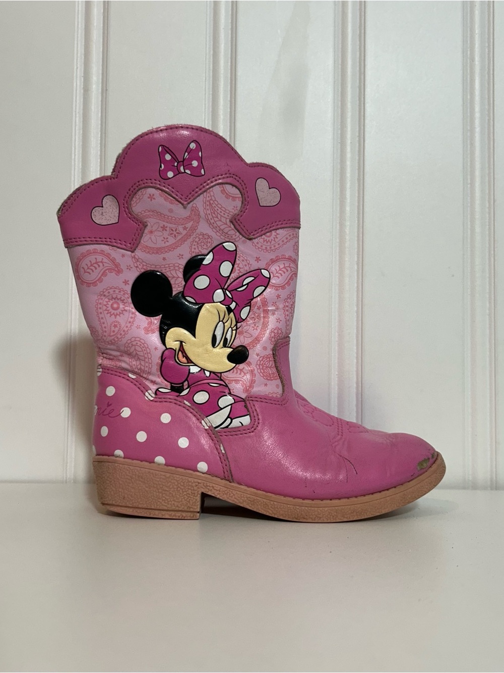 Disney Minnie Mouse Pink Girls Western cowboy boots